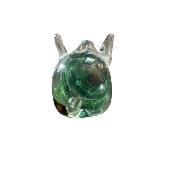 Green Swirled Art Glass Pig by Kerry Glass 1970's - Picture 3 of 6